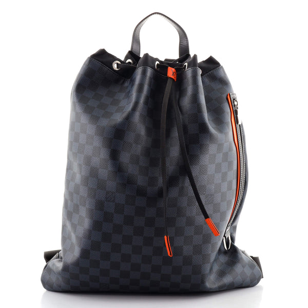 louis vuitton backpack drawstring Louis Vuitton Drawstring Backpack Limited Edition Damier Cobalt Race Blue  11472220