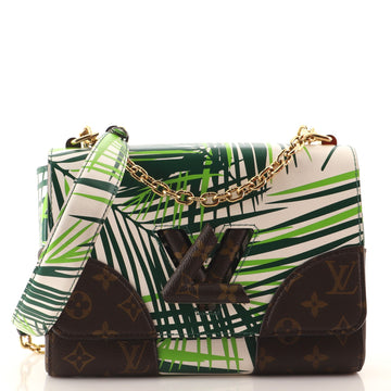 Louis Vuitton Twist Handbag Limited Edition Palm Print Leather with Monogram Canvas MM