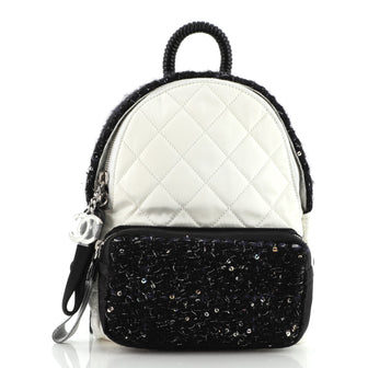 Chanel Astronaut Essentials Backpack Quilted Nylon with Tweed Small