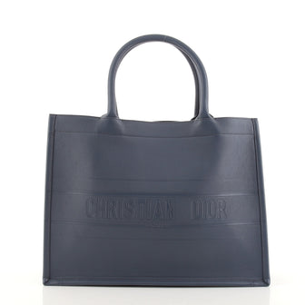 Christian Dior Book Tote Embossed Leather Small