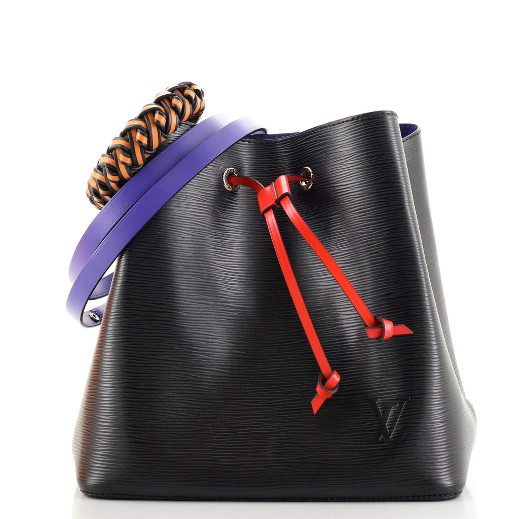 Louis Vuitton Braided Handle NeoNoe Handbag Epi Leather MM Black 22282739