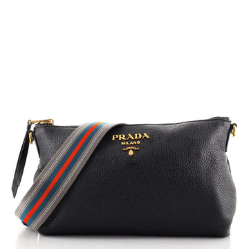 Prada Dual Strap Flat Crossbody Bag Vitello Daino Medium