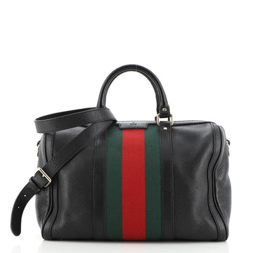 Gucci Vintage Web Boston Bag Leather Medium