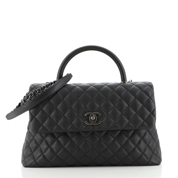 Chanel Coco Top Handle Bag Quilted Caviar Medium
