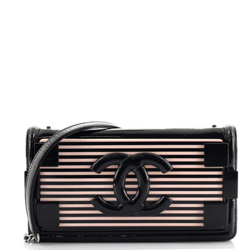 Chanel Boy Brick Flap Bag Striped Patent and Plexiglass Horizontal