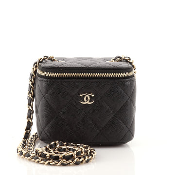Chanel Classic Vanity Case with Chain Quilted Caviar Mini