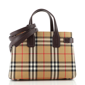 Burberry Banner Tote Vintage Check Canvas Baby