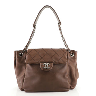 Chanel CC Zip Accordion Flap Bag Lambskin Medium