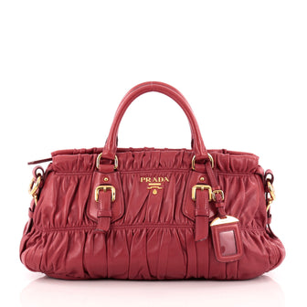 Prada Gaufre Convertible Satchel Nappa Leather Medium