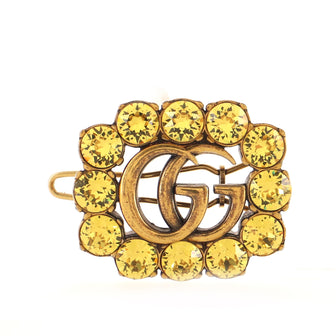 Gucci Crystal Around GG Hair Clip Metal with Crystals
