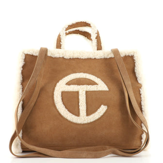 Telfar UGG Shopping Tote Suede with Shearling Medium