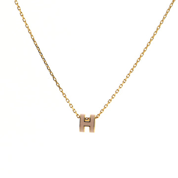 Hermes Pop H Pendant Chain Necklace Metal and Enamel Mini