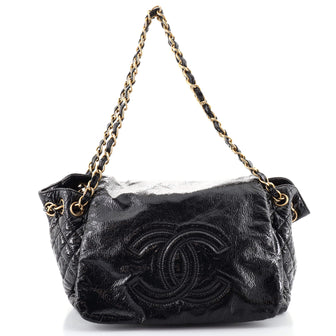 Chanel Rock and Chain Accordion Flap Bag Patent Vinyl Small