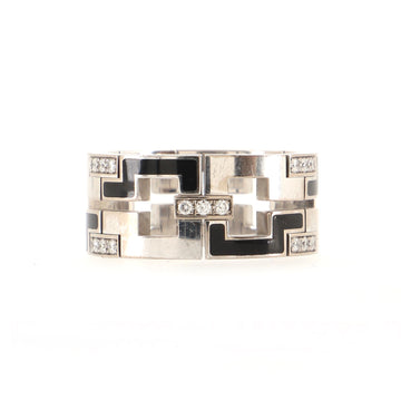 Cartier Le Baiser Du Dragon Ring 18K White Gold with Enamel and Diamonds