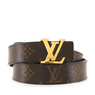 Louis Vuitton LV Initiales Reversible Belt Monogram Canvas and Leather  Medium 85