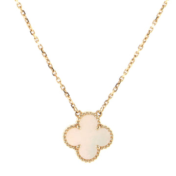 Van Cleef & Arpels Vintage Alhambra Pendant Necklace 18K Yellow Gold and Mother of Pearl