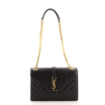 Saint Laurent Classic Monogram Envelope Satchel Quilted Leather Medium