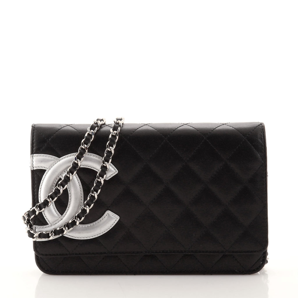 Chanel Wallet On Chain 19cm WOC Black Quilted Patent Leather