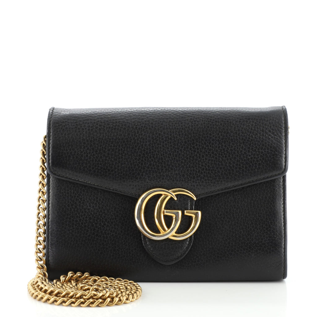 Gucci Interlocking Gg Chain Wallet in Black