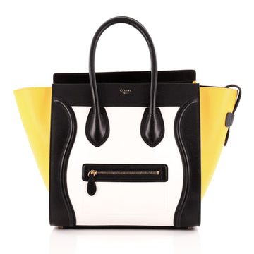 Celine Tricolor Luggage Handbag Leather Mini