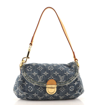 Louis Vuitton Pleaty Handbag Denim Mini