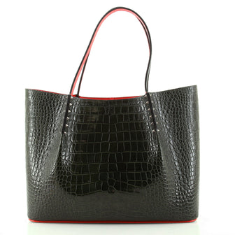 Christian Louboutin Cabarock Tote Crocodile Embossed Leather Large