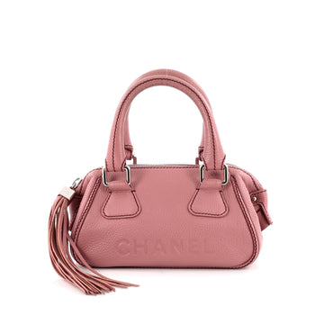 Chanel Lax Tassel Bag Pebbled Leather Small