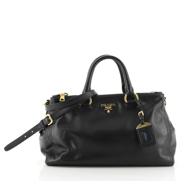 Prada Double Zip Convertible Tote Soft Calf Medium