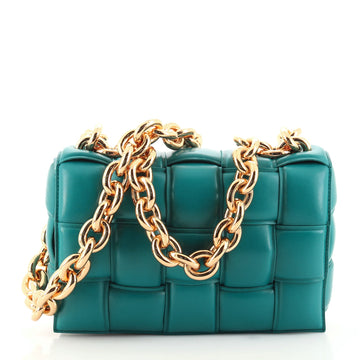 Bottega Veneta Cassette Chain Crossbody Bag Padded Maxi Intrecciato Leather
