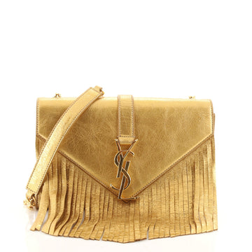 Saint Laurent Classic Monogram Fringe Crossbody Bag Leather Small