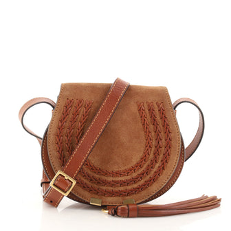 Chloe Marcie Crossbody Bag Whipstitch Suede Mini
