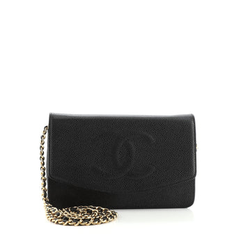 Chanel Vintage Timeless Wallet on Chain Caviar