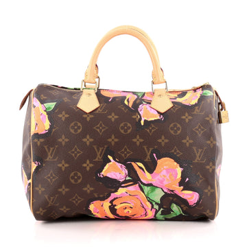 Louis Vuitton Speedy Handbag Limited Edition Monogram Canvas Roses 30