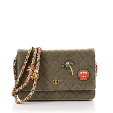 Chanel Cuba Charms Wallet on Chain Quilted Canvas