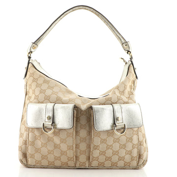 Gucci Abbey Pocket Hobo GG Canvas Medium