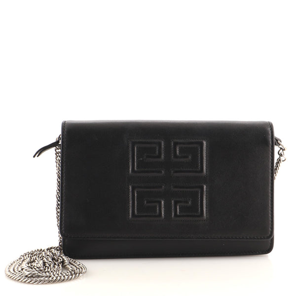 Givenchy emblem leather 2025 wallet on chain