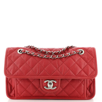 Chanel French Riviera Flap Bag Quilted Caviar Medium