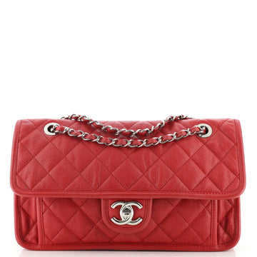 Chanel French Riviera Flap Bag Quilted Caviar Medium