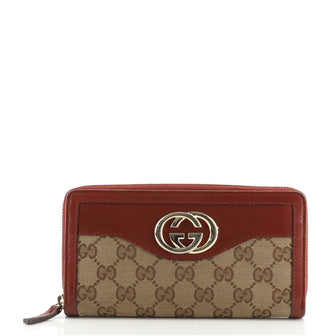 Gucci Sukey Zip Around Wallet GG Canvas with Leather Long