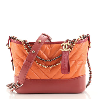 Chanel Gabrielle Hobo Chevron Aged Calfskin Small