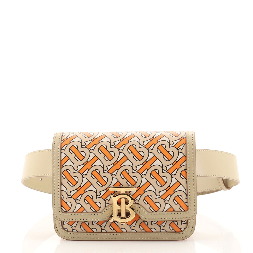Burberry TB Belt Bag Monogram Print Leather Neutral 1153461