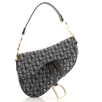 Christian Dior Vintage Saddle Bag Diorissimo Canvas Medium