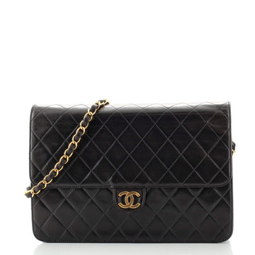 Chanel Vintage Clutch with Chain Quilted Leather Medium