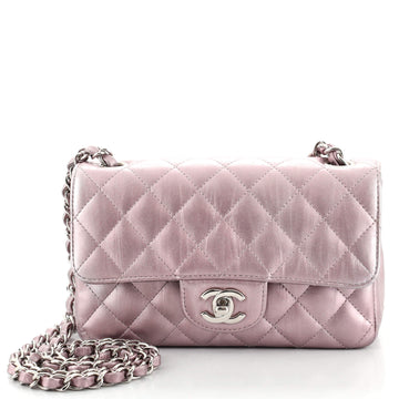 Chanel Classic Single Flap Bag Quilted Shiny Crumpled Calfskin Mini