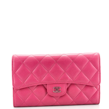 Chanel Trifold Classic Flap Wallet Quilted Caviar Medium