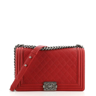 Chanel Boy Flap Bag Quilted Caviar New Medium