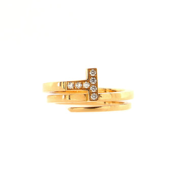 Tiffany & Co. T Square Wrap Ring 18K Rose Gold with Diamonds
