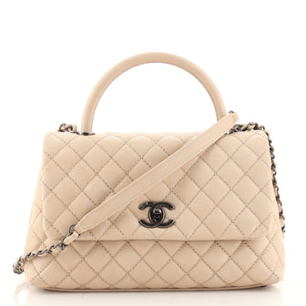 Chanel Coco Top Handle Bag Quilted Caviar Small