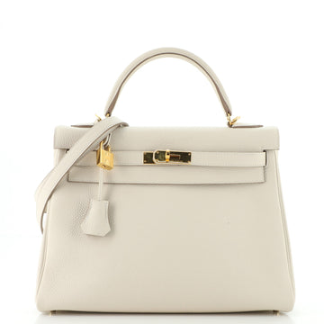Hermes Kelly Handbag Light Togo with Gold Hardware 32