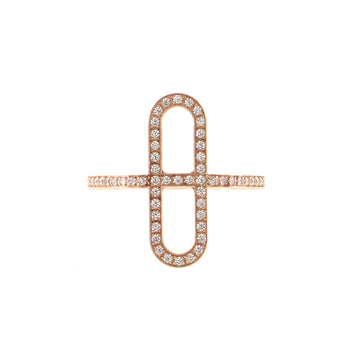 Hermes Ever Chaine d'Ancre Ring 18K Rose Gold and Diamonds Small